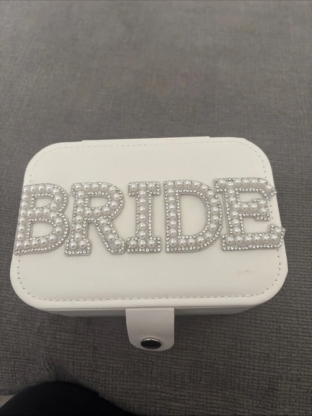 White 'BRIDE' Jeweled Jewelry Box